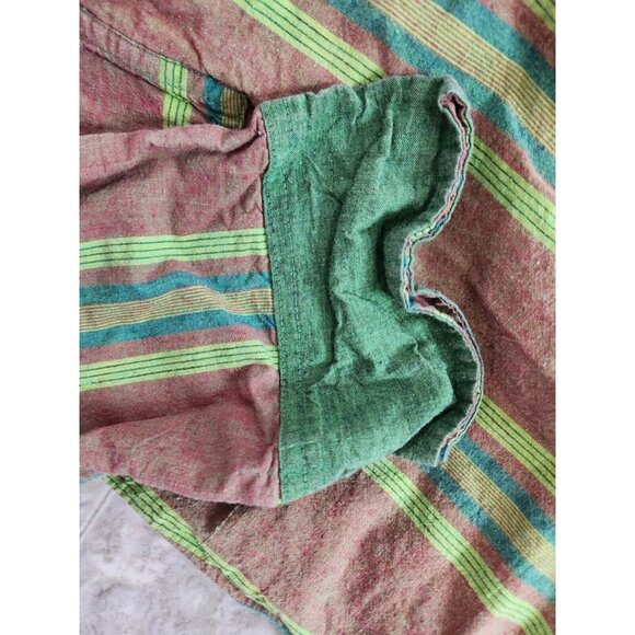 Vintage Lung Mei Trading Co. Full Length Green Brown Tunic With Pockets Med - Picture 4 of 6